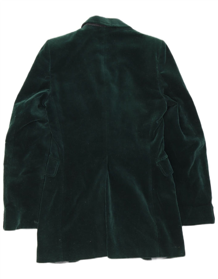 Vintage męska marynarka aksamitna zapinana na 1 guzik UK 36 Small Green
