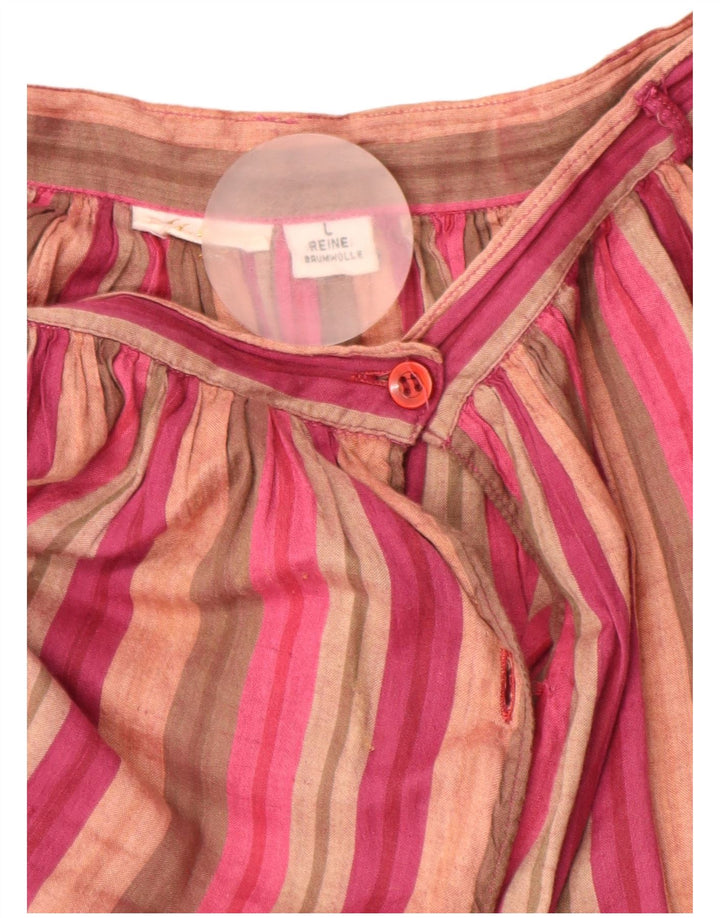 VINTAGE Damska plisowana spódnica z wysokim stanem, duża W26, wielokolorowe paski