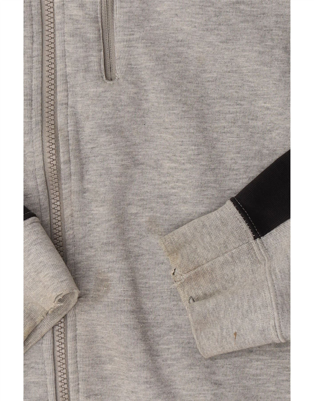 Męski sweter z kapturem i zamkiem Nike, bawełniany, średnioszary, z blokami kolorów