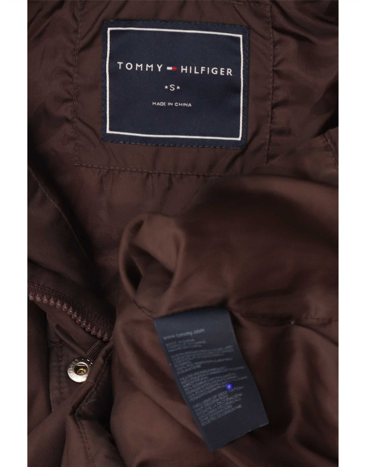 Damska ocieplana kurtka z kapturem Tommy Hilfiger UK 10, mały, brązowy poliester