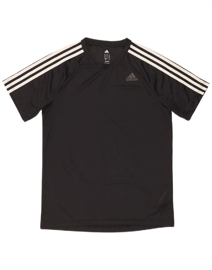 Adidas Męski T-shirt Top Mały Czarny Poliester Sport