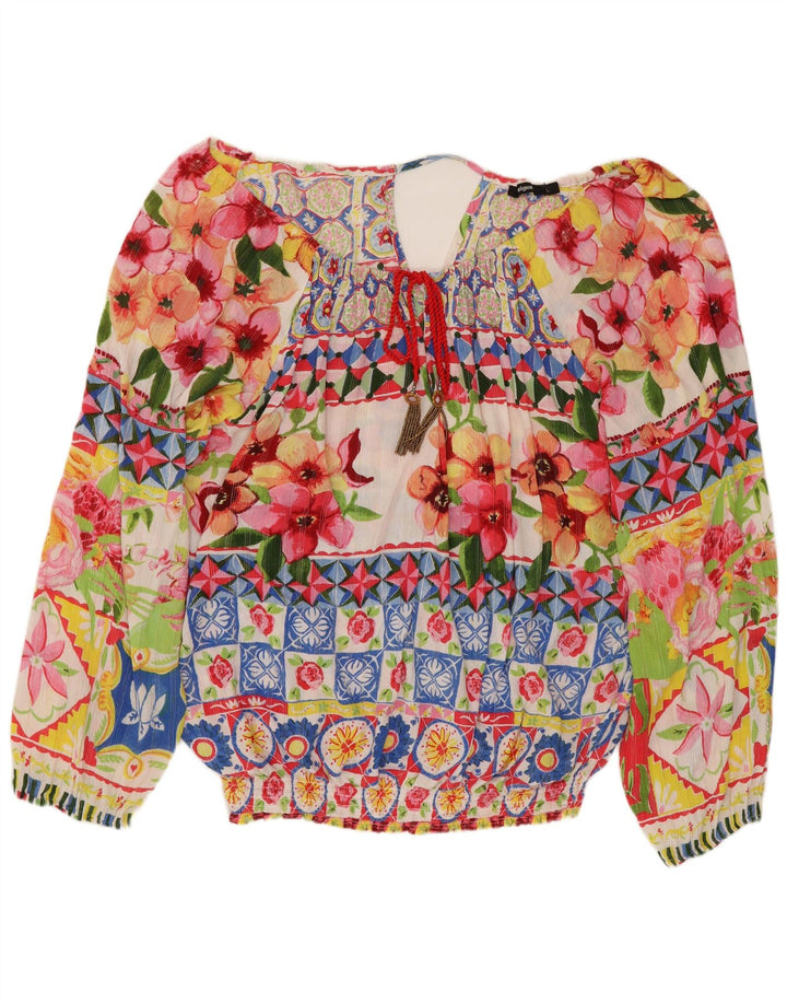 Damska bluzka oversize DESIGUAL UK 16, duża, wielokolorowa w kwiaty