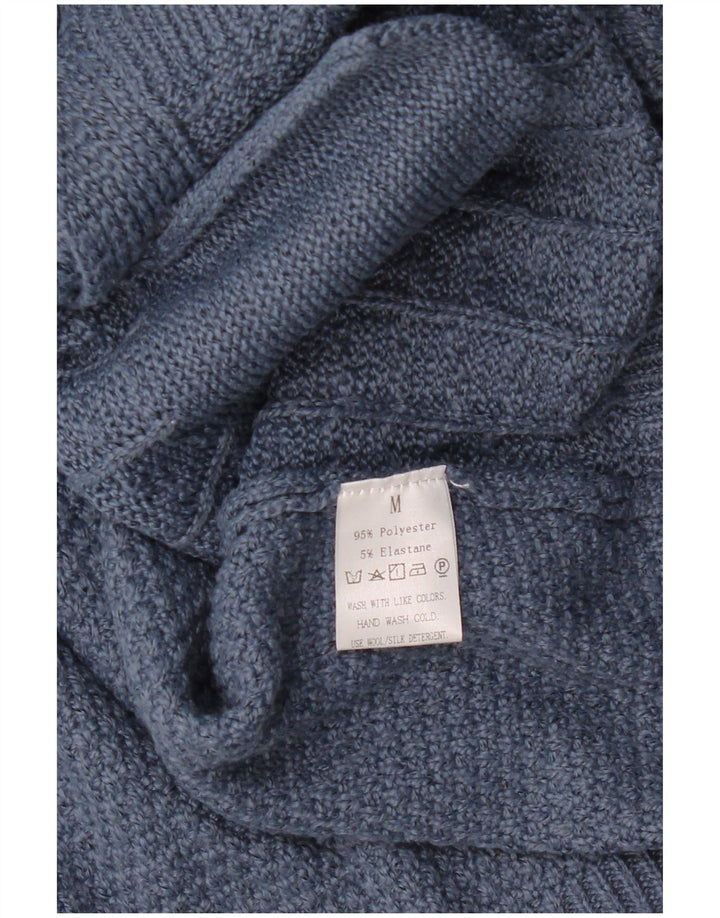 Sweter damski o luźnym kroju w stylu vintage, UK 14, średni niebieski poliester