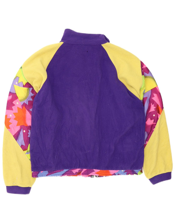 Męska kurtka polarowa Vintage UK 42 XL Fioletowy poliester z blokami kolorów