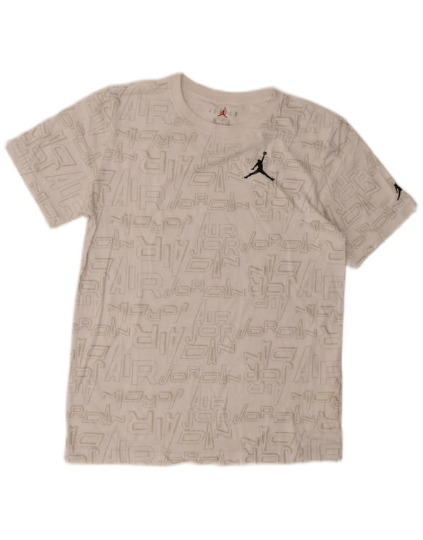 Chłopięcy T-shirt z grafiką Jordan, 13-14 lat, XL, biała bawełna