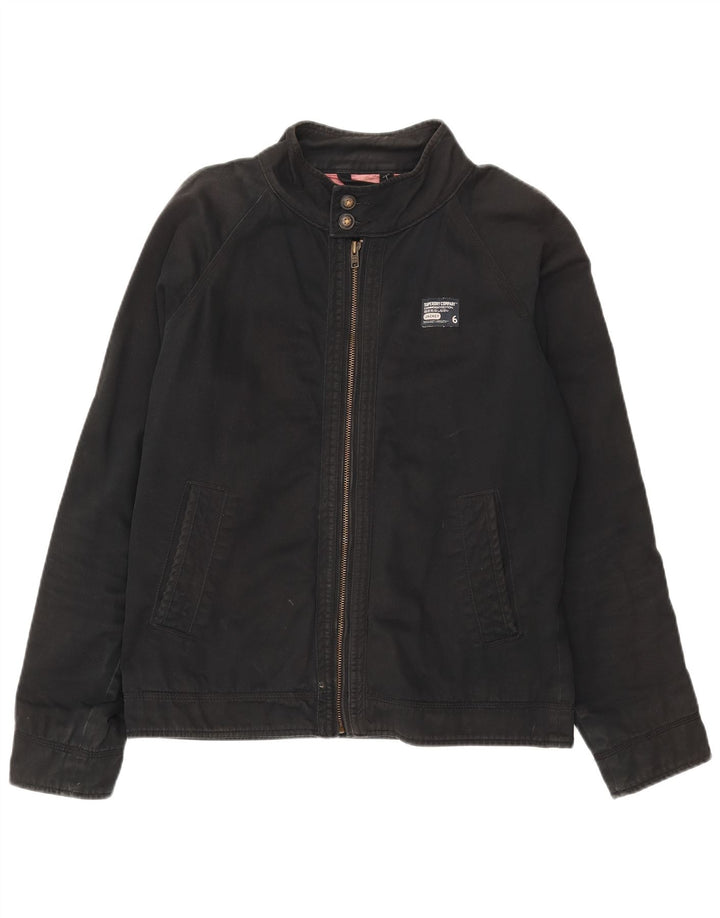 SUPERDRY Mens Bomber Jacket UK 42 XL Black Cotton