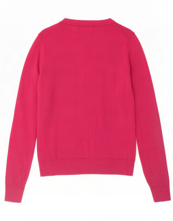 Marks & Spencer Damski sweter kardigan UK 12 Średni różowy wełniany