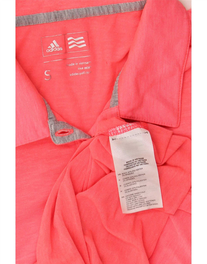 Damska koszulka polo Adidas UK 10, mała, różowa, poliester