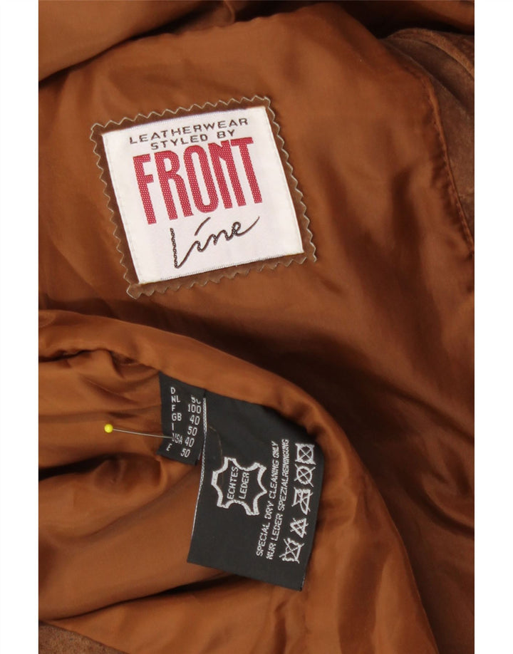 Zamszowa kamizelka męska Front Line UK 40 w kolorze średniego brązu