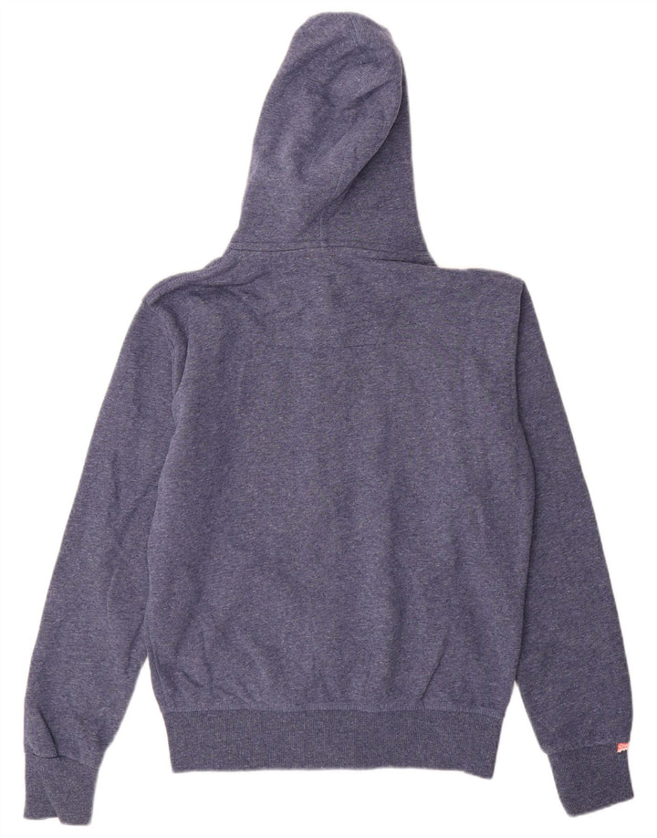 SUPERDRY Męski sweter z kapturem i zamkiem, średni niebieski, bawełniany