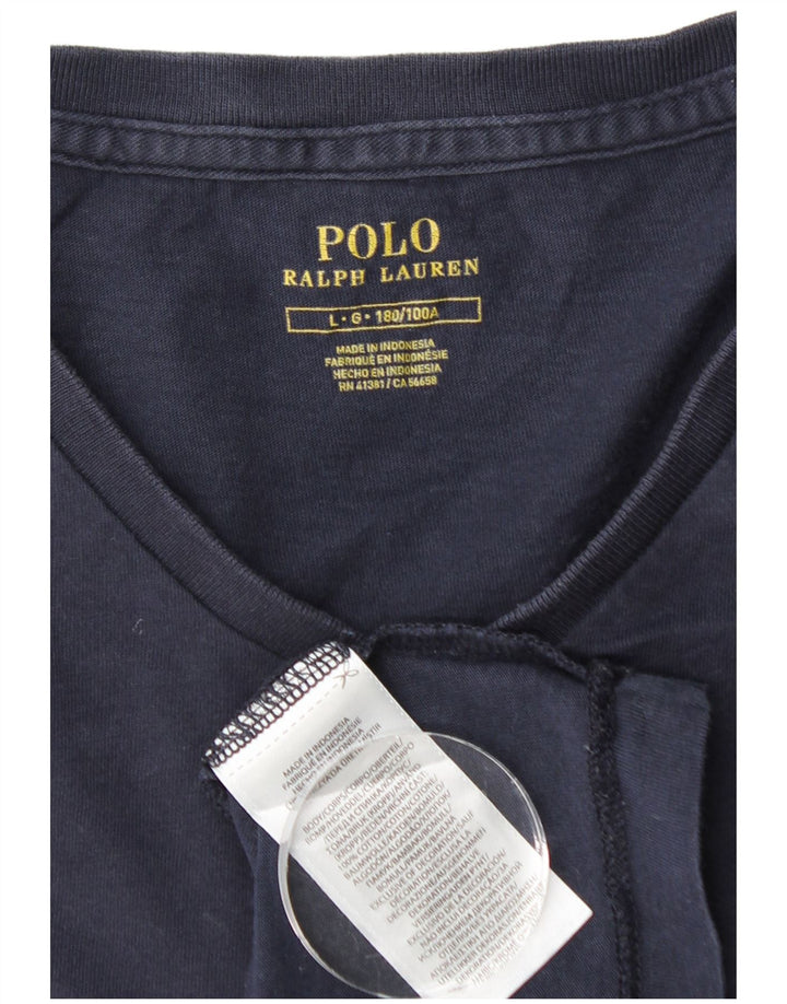 POLO RALPH LAUREN Męski T-shirt Top Duży Granatowy Bawełniany