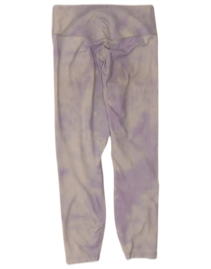 Damskie legginsy Nike Dri Fit Capri UK 8, mały, fioletowy, poliestrowy krawat