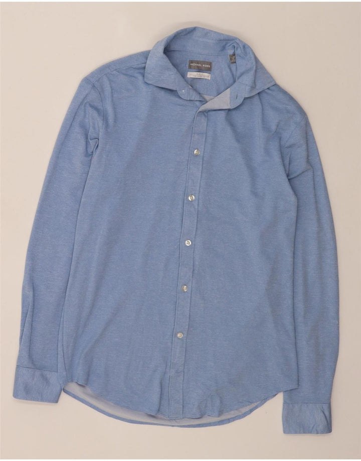 MICHAEL KORS Mens Slim Fit Shirt Size 15 Medium Blue Polyester Vintage Michael Kors and Second-Hand Michael Kors from Messina Hembry 