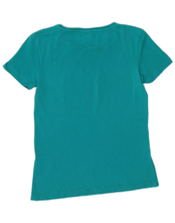 Damska koszulka z grafiką North Sails Top UK 10 Small, turkusowa bawełna