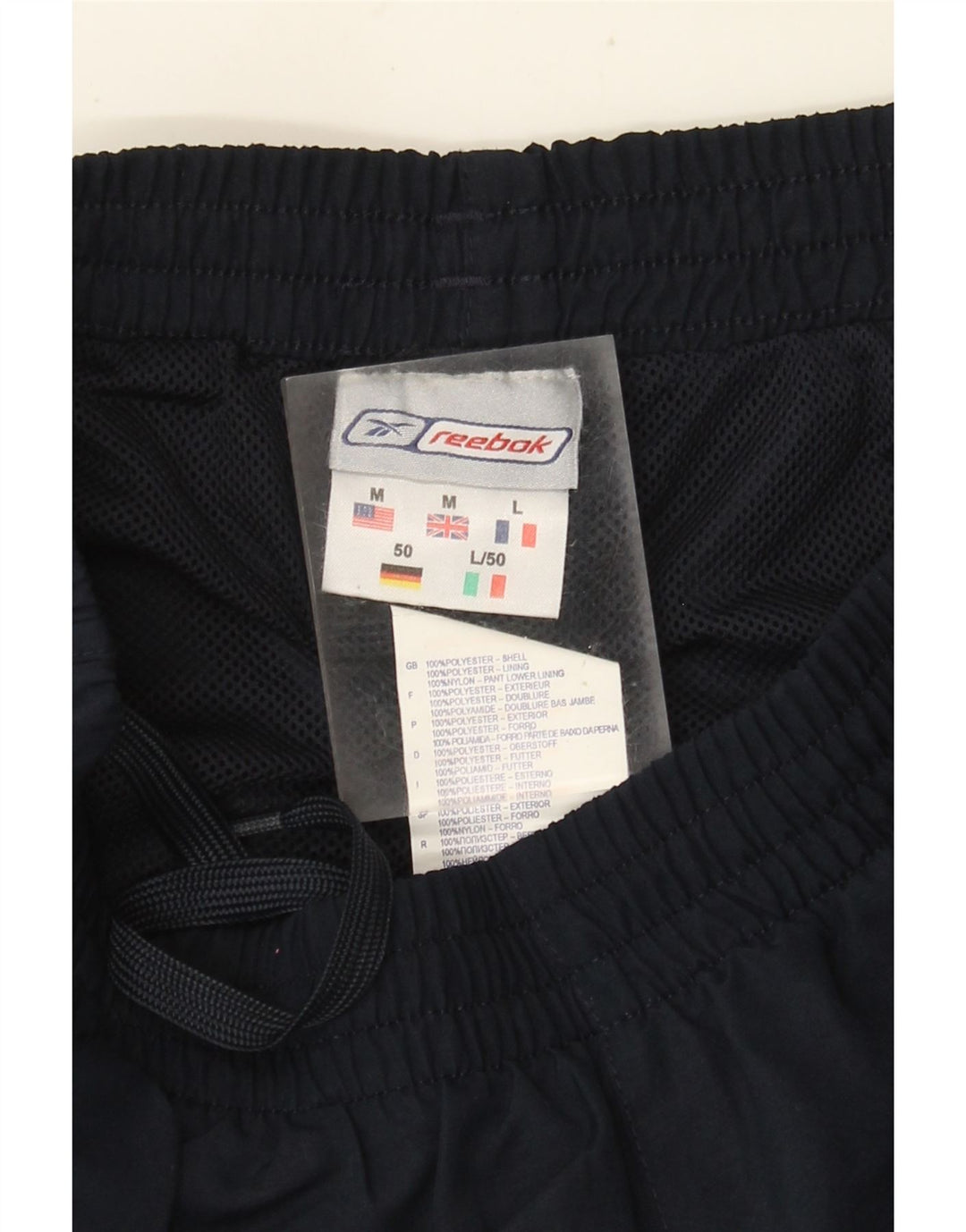 Męskie spodnie dresowe Reebok Joggers, średni granatowy poliester