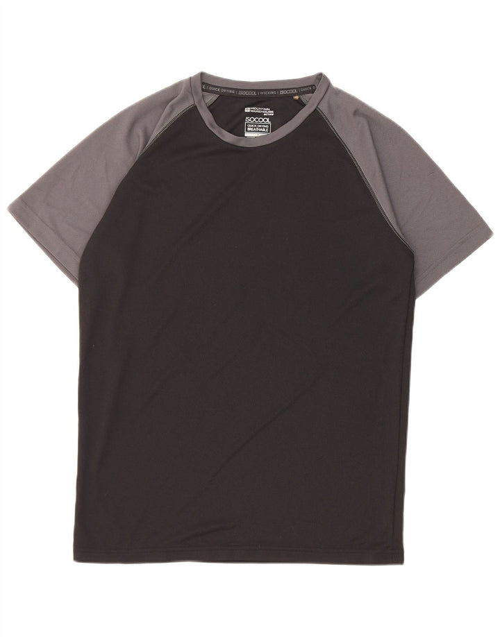T-shirt męski Mountain Warehouse Top, średni czarny poliester w blokach kolorystycznych