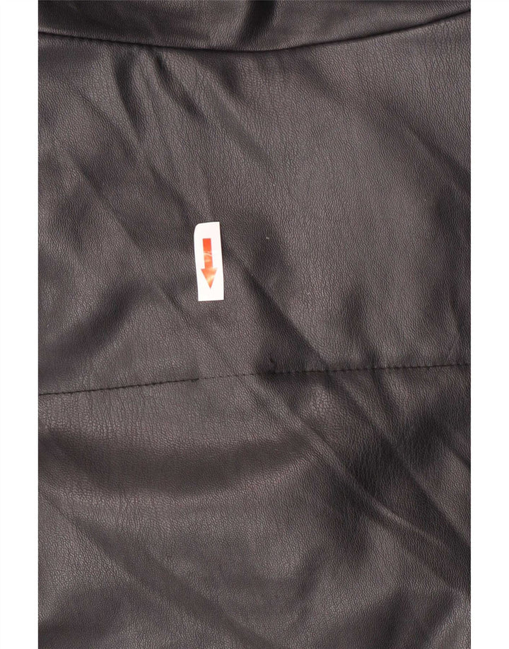 Damska kurtka oversize ze sztucznej skóry Zara UK 6 XS, czarna, poliuretanowa