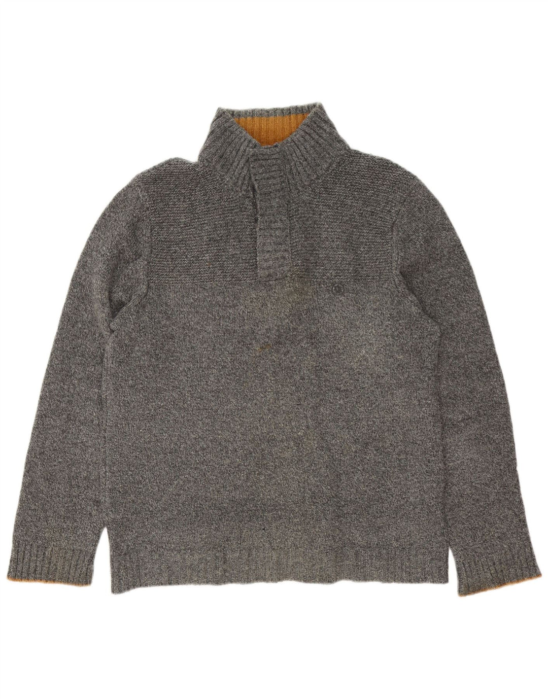 Męski sweter zapinany na guziki Fat Face, duży, szary, wełniany w cętki