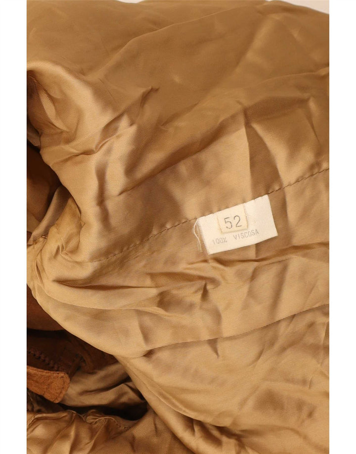 Vintage męska wojskowa zamszowa kurtka bomber IT 52 XL brązowa
