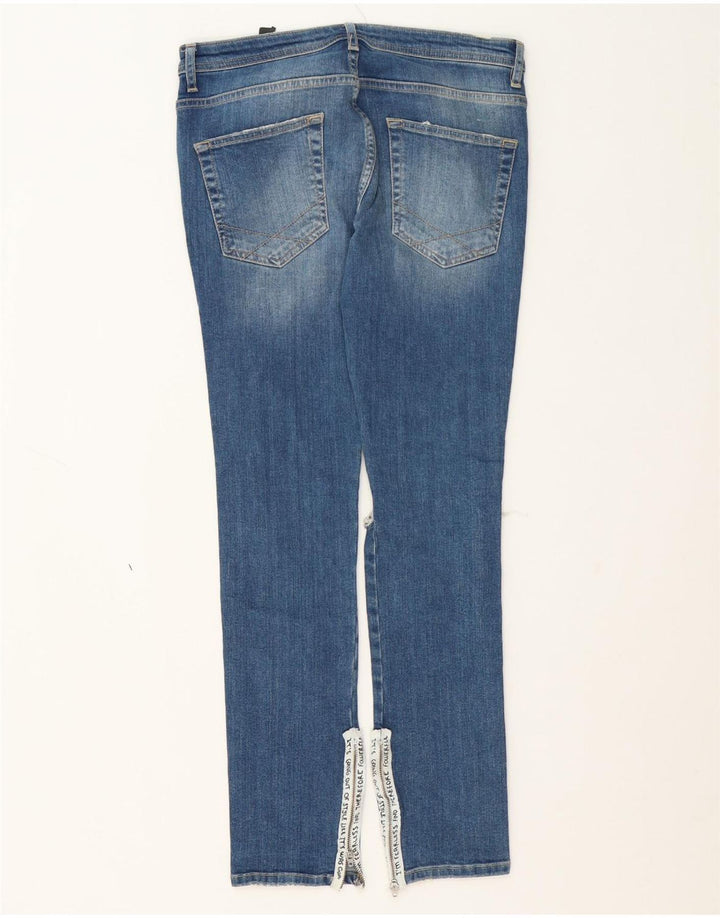 ZARA Mens Graphic Distressed Slim Jeans W31 L30 Blue Cotton Vintage Zara and Second-Hand Zara from Messina Hembry 
