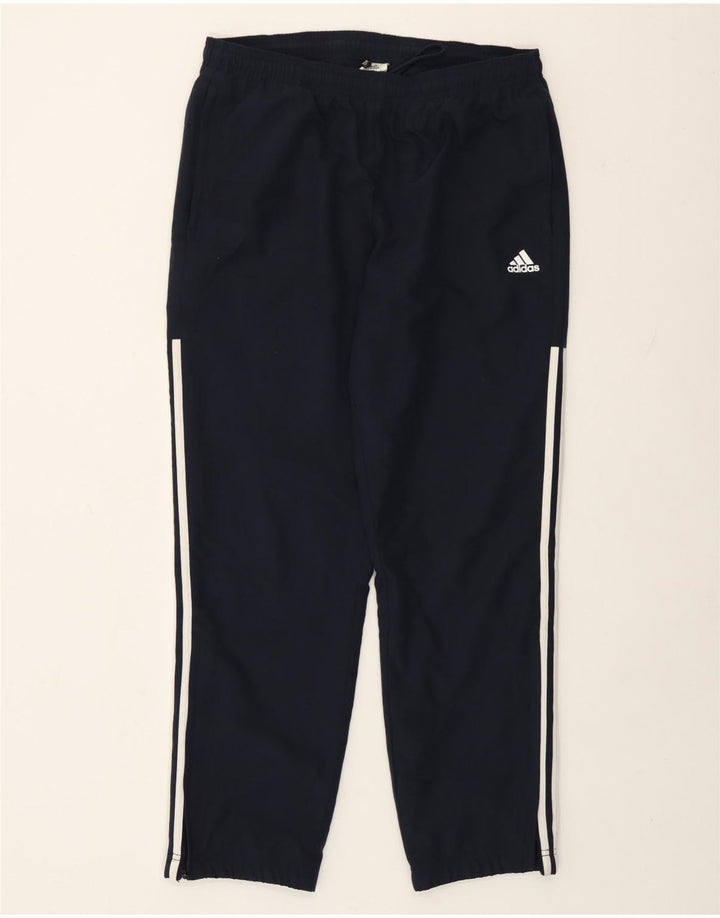 Męskie spodnie dresowe Adidas, duże, granatowe, poliestrowe, sportowe