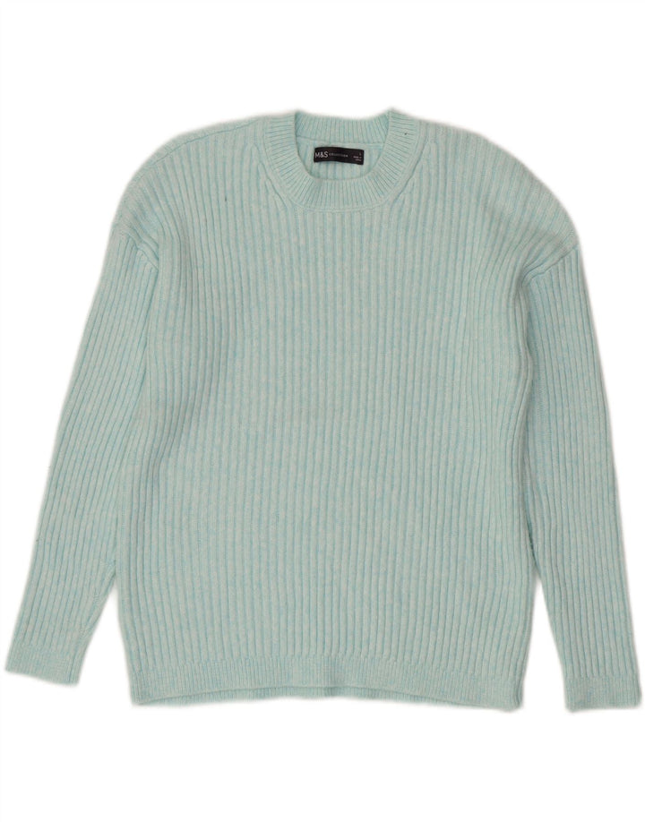 MARKS & SPENCER Damski sweter z okrągłym dekoltem, UK 16, duży, niebieski poliester