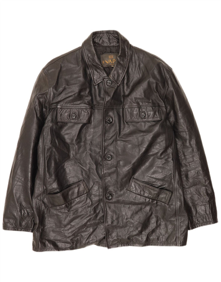 Vintage męska skórzana kurtka UK 44 2XL czarna skóra