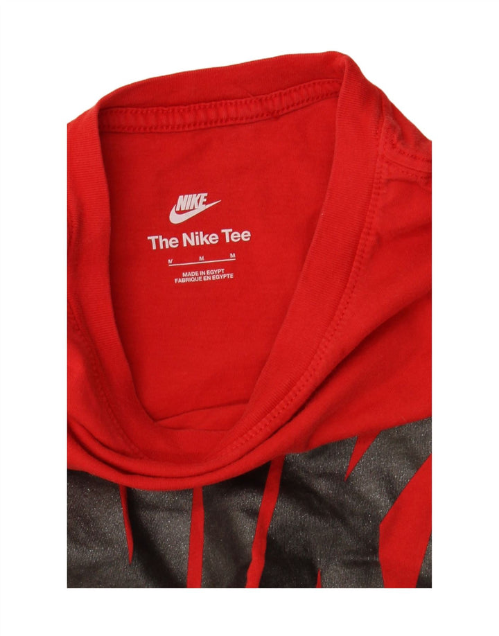 NIKE Mens Graphic T-Shirt Top Medium Red Cotton