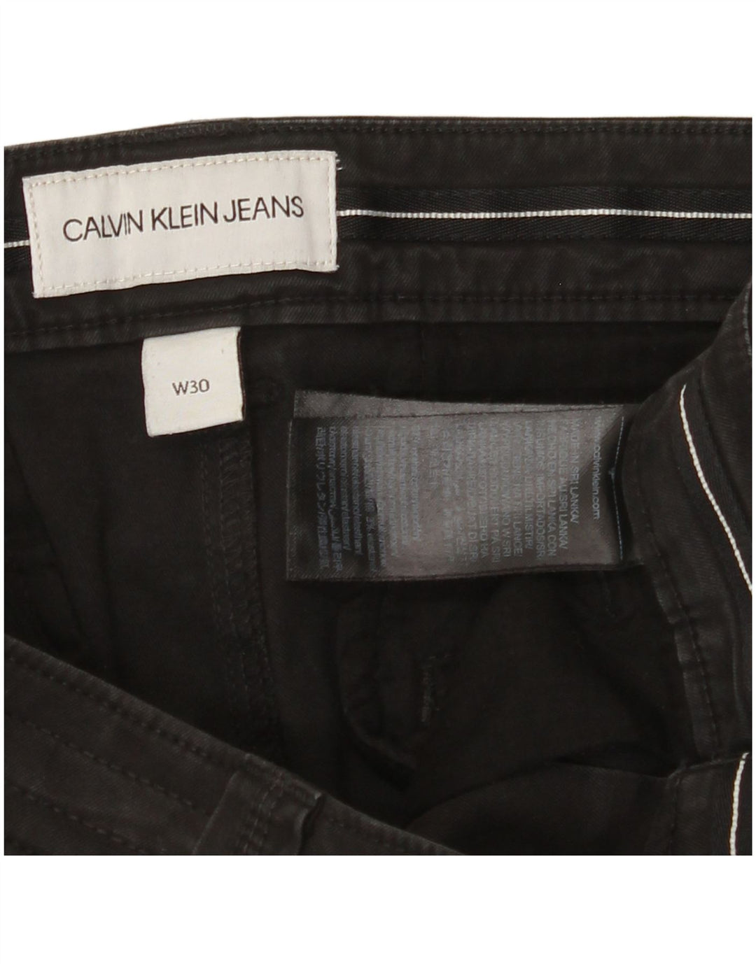 Męskie spodnie cargo CALVIN KLEIN W30 L29, czarne, bawełniane