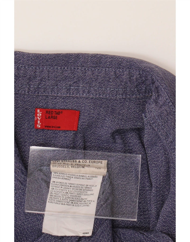 LEVI'S Mens Short Sleeve Shirt Large Blue Cotton