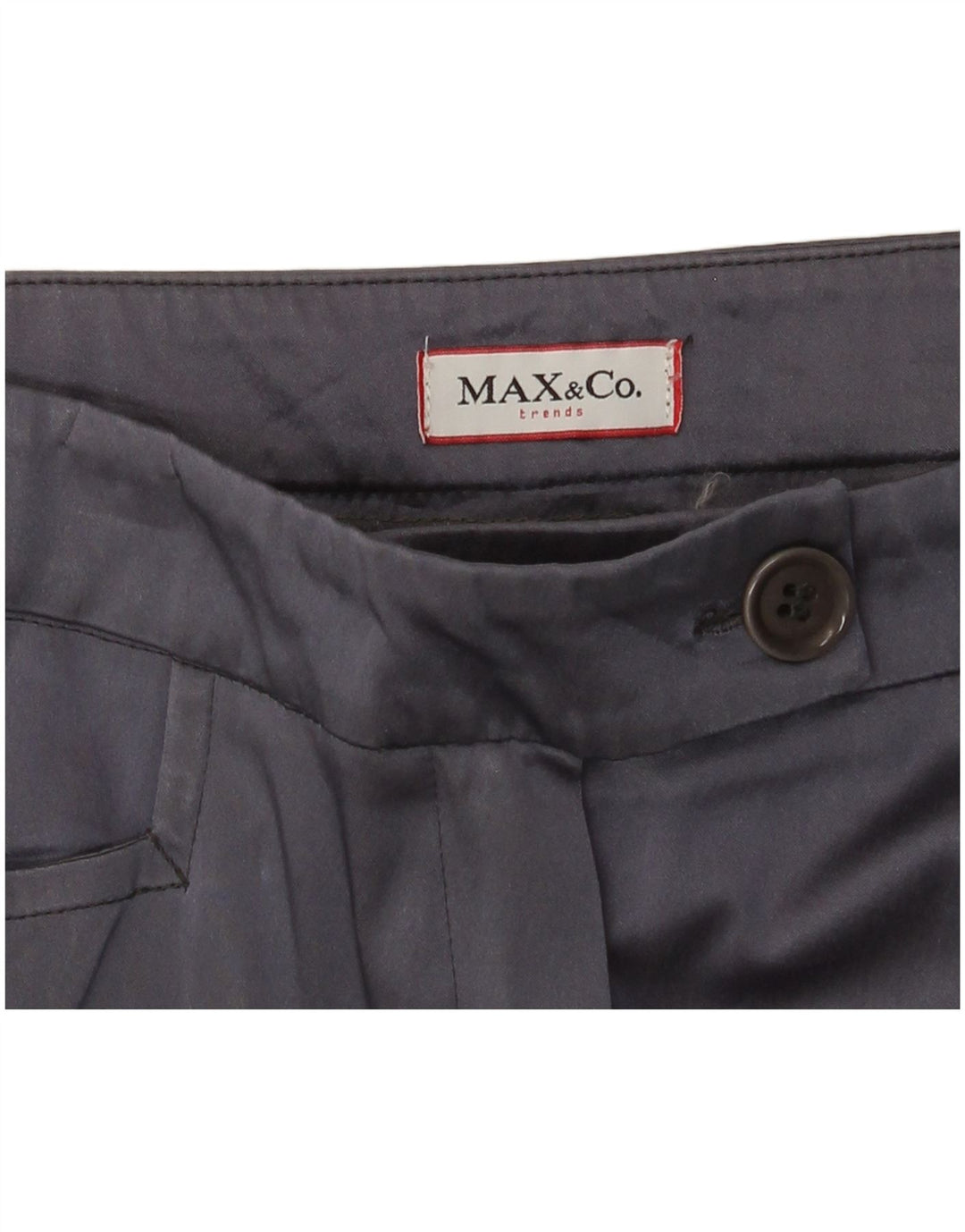 Proste spodnie damskie Max & Co. W28 L29 Granatowe