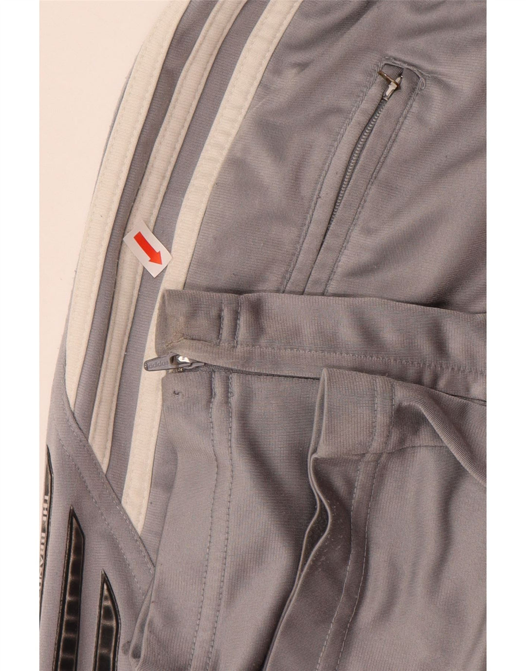 Męskie spodnie dresowe ADIDAS UK 34/36, małe, szare, poliestrowe