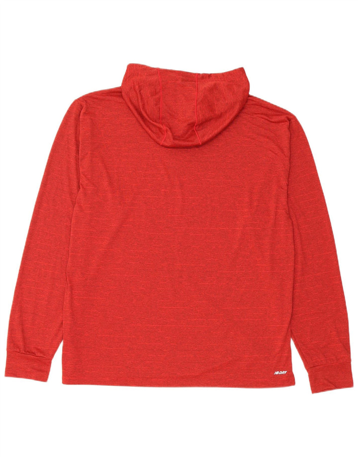 Damska bluza z kapturem New Balance UK 14, średni czerwony poliester