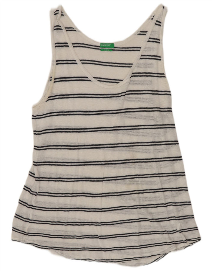 Damska bluzka bez rękawów Benetton UK 18 XL w białe paski