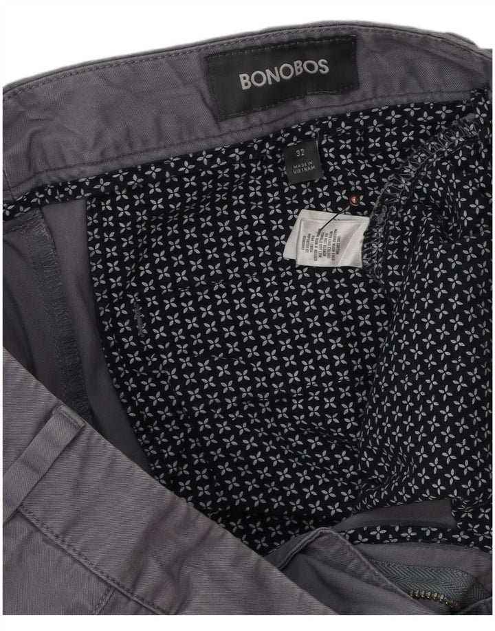 BONOBOS Męskie spodenki Chino W32 Średnioszary bawełniany