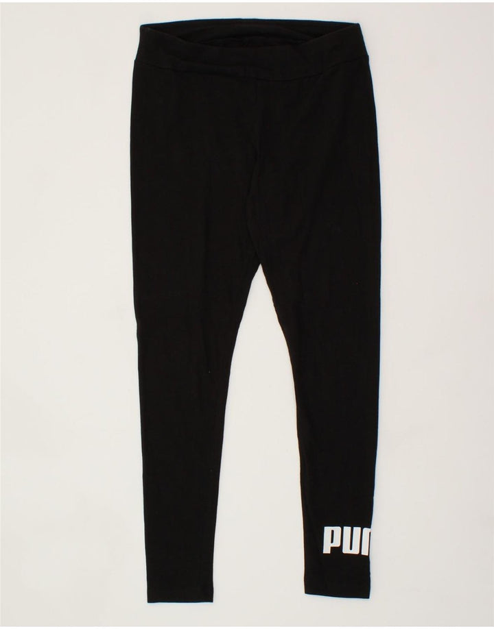 PUMA Womens Graphic Leggings UK 14 Medium  Black Cotton Vintage Puma and Second-Hand Puma from Messina Hembry 