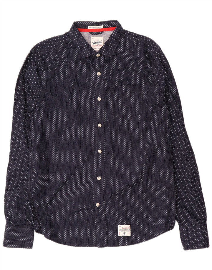 Koszula męska Superdry XL, granatowa, bawełniana w cętki