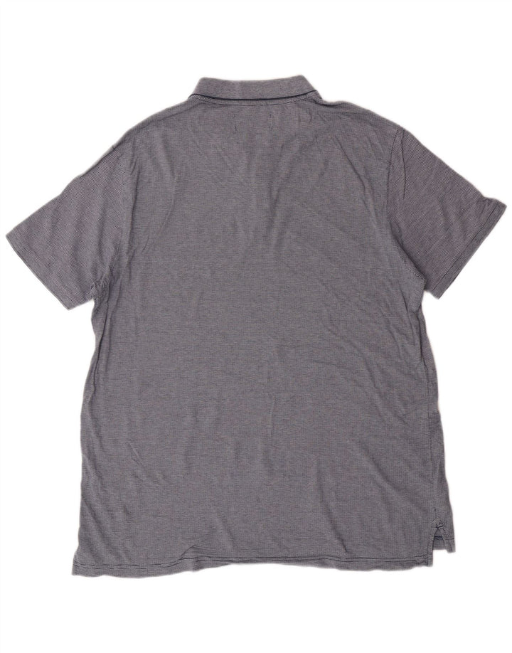 Męska koszulka polo PENGUIN 2XL, niebieska, bawełniana w paski, klasyczna