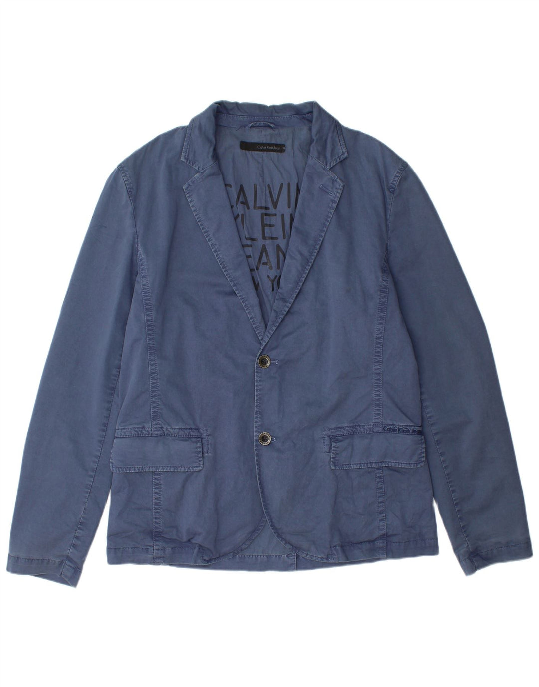 Męska marynarka zapinana na 2 guziki Calvin Klein Jeans UK 42 XL, niebieska bawełna