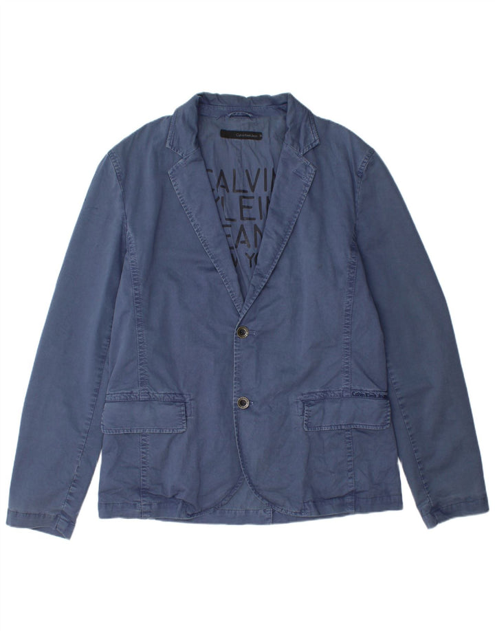 Męska marynarka zapinana na 2 guziki Calvin Klein Jeans UK 42 XL, niebieska bawełna