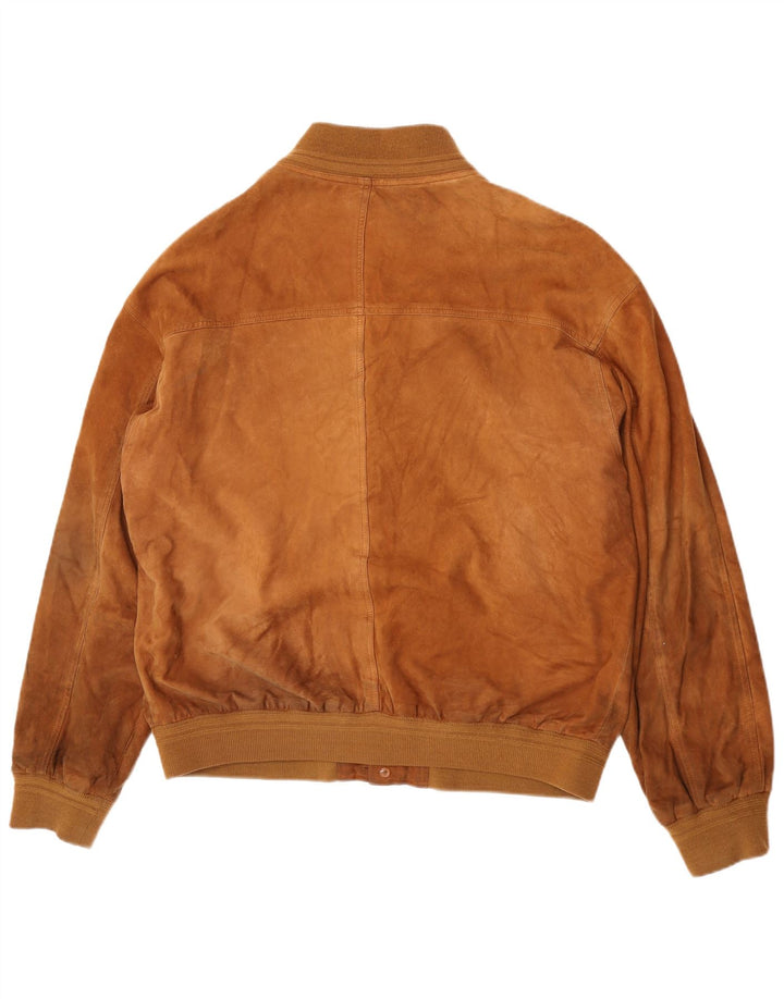 Prywatna męska zamszowa kurtka bomber IT 52 XL brązowa skóra
