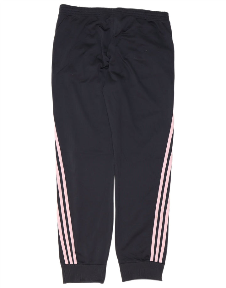 Damskie spodnie dresowe ADIDAS Joggers UK 16, duże granatowe, poliestrowe