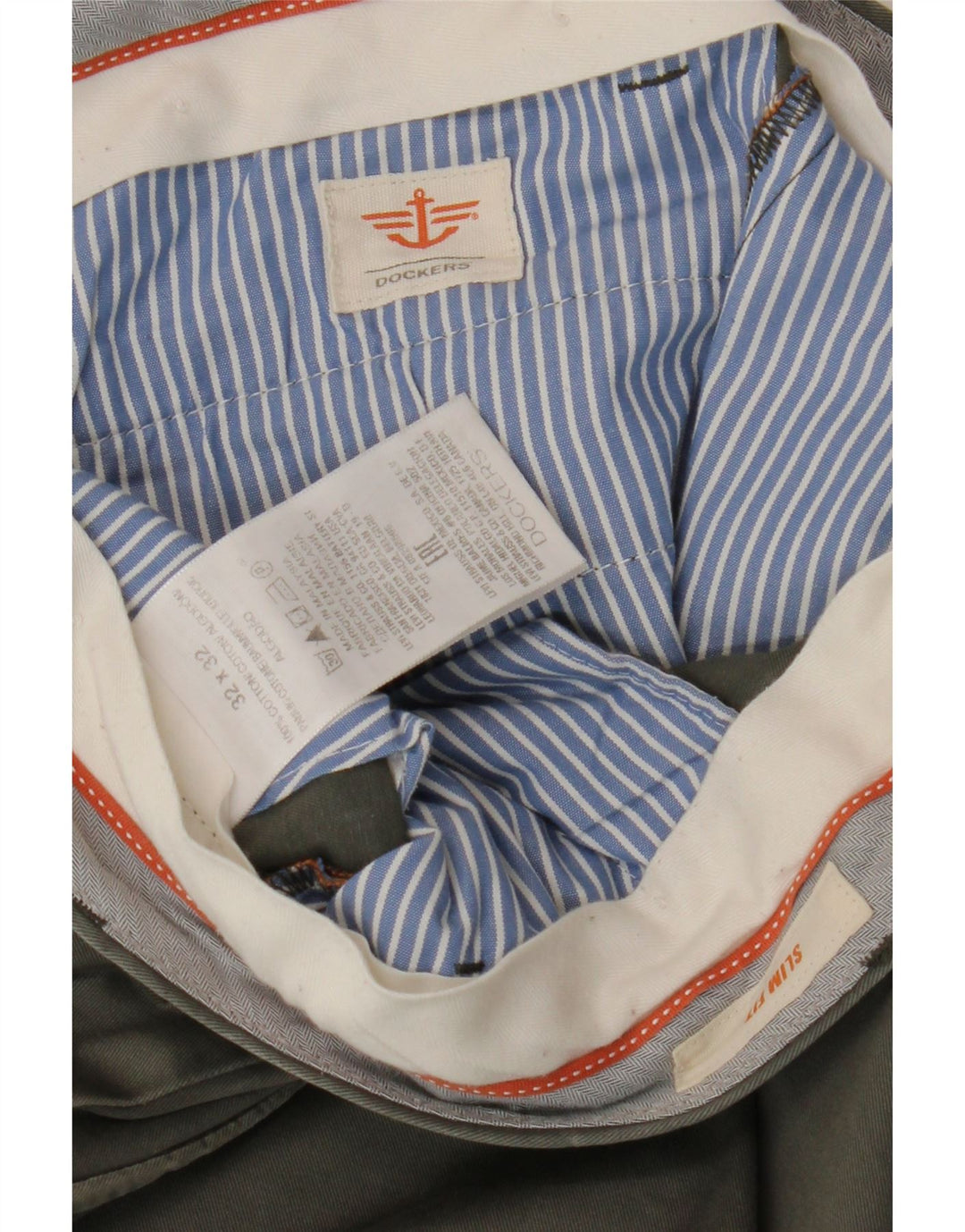 Męskie spodnie chino DOCKERS Slim Fit W32 L32 Khaki, bawełna