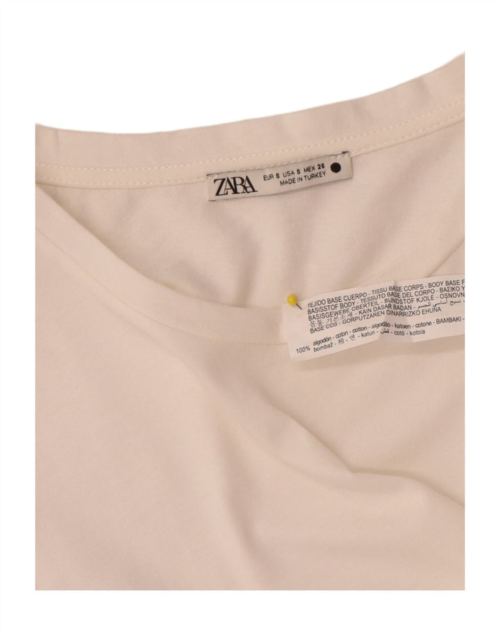Bluzka damska Zara Top UK 10 Small White Cotton