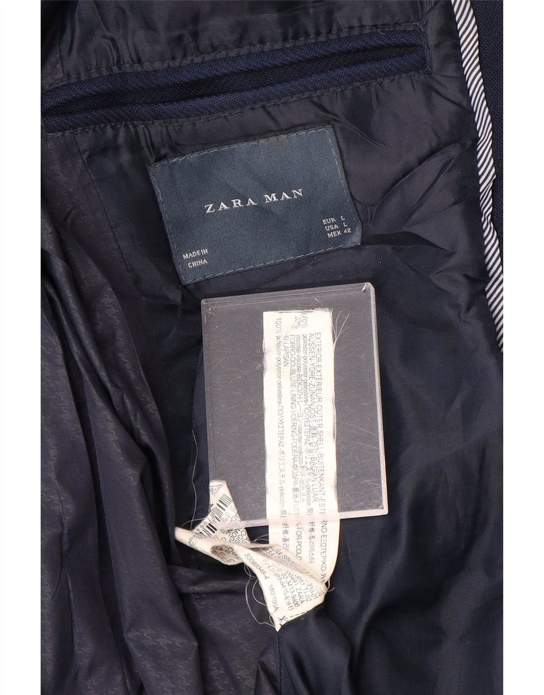 Płaszcz męski ZARA UK 40, duży, granatowy, poliester
