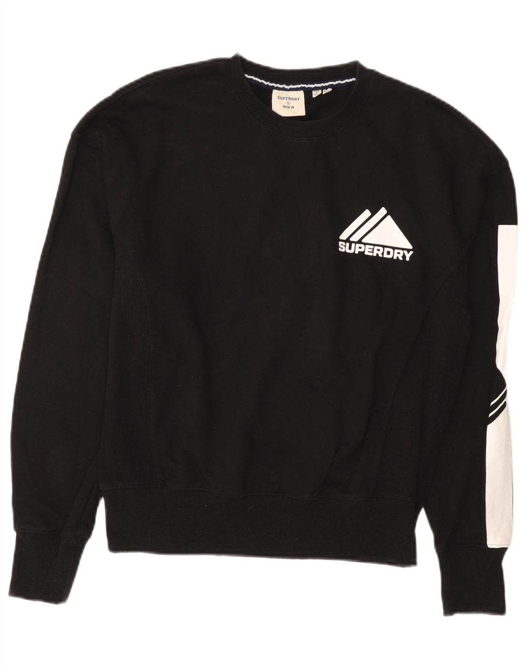 Damski sweter z grafiką Superdry UK 12, średni czarny, blok kolorów