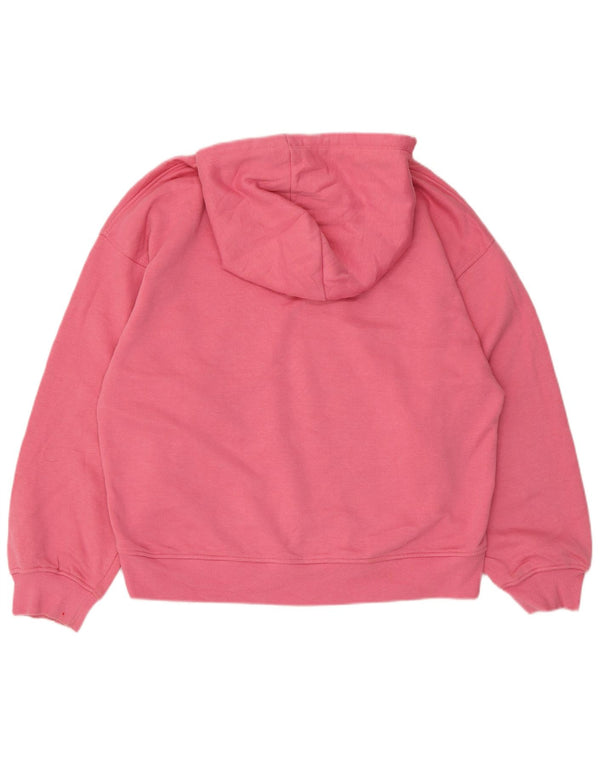 Damski sweter oversize z kapturem Zara UK 14, średni różowy, bawełniany