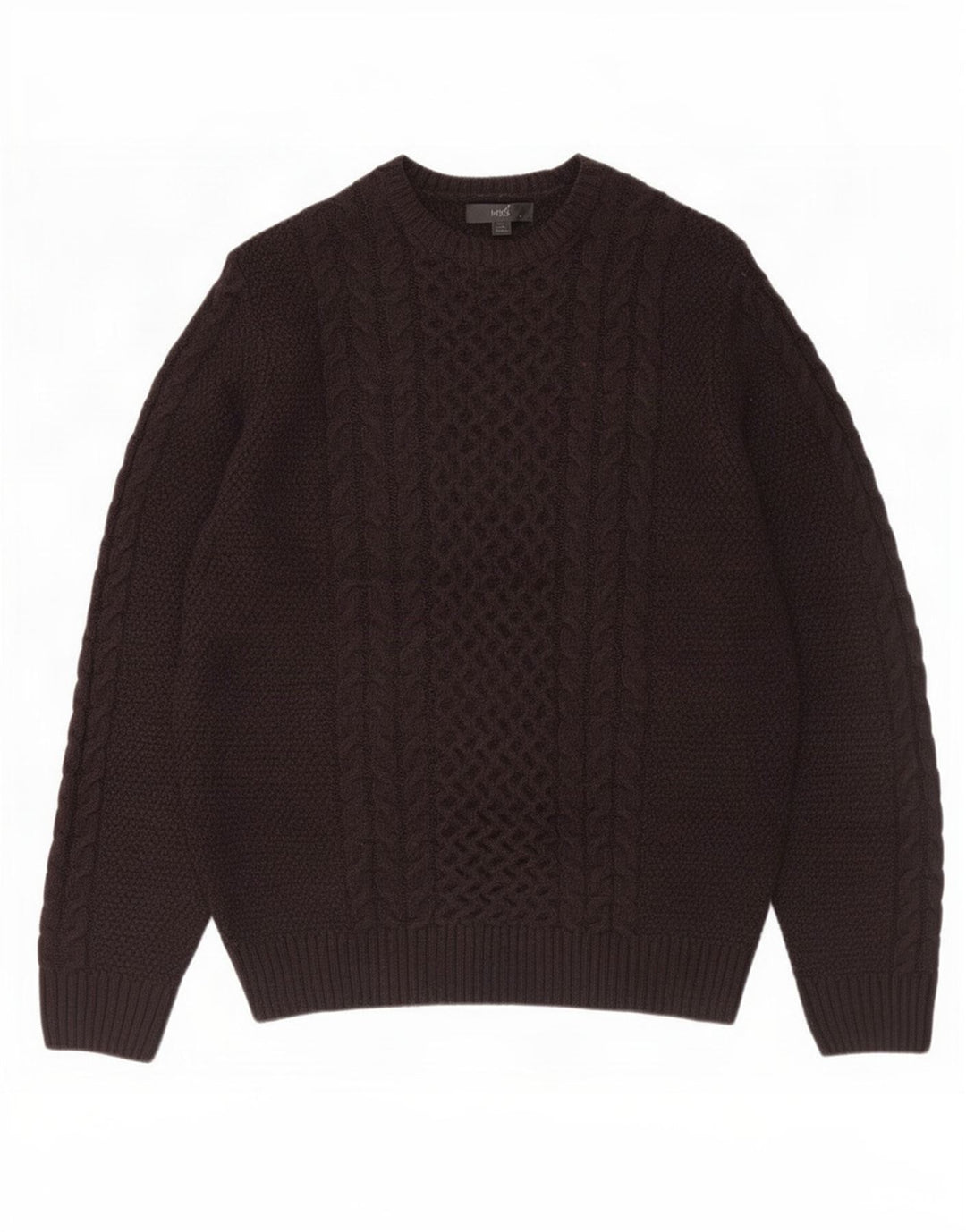 Marks & Spencer Męski sweter z okrągłym dekoltem XL, brązowy, akrylowy