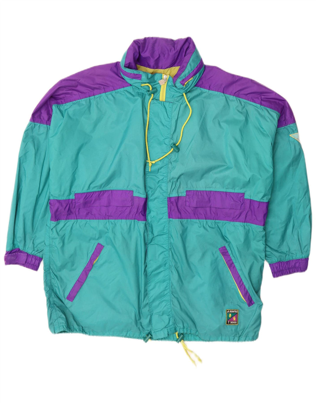 Męska kurtka przeciwdeszczowa Jeantex UK 42 XL Turkusowy poliamid z blokami kolorów