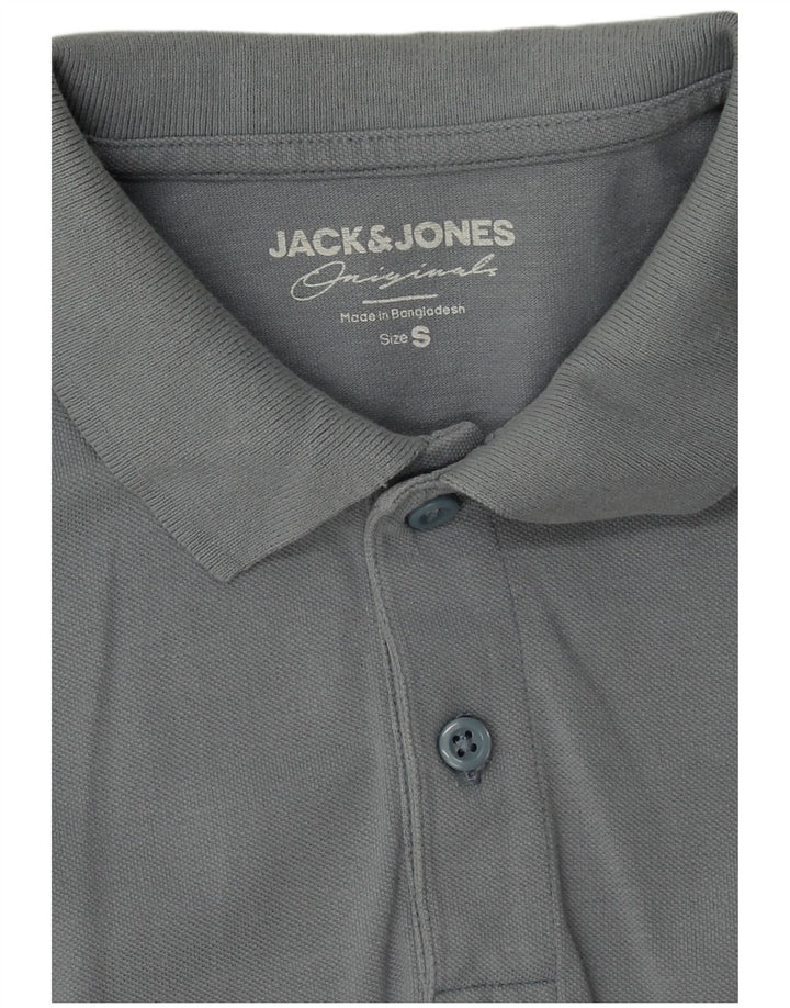 Męska koszulka polo Jack & Jones, mała, niebieska, bawełniana